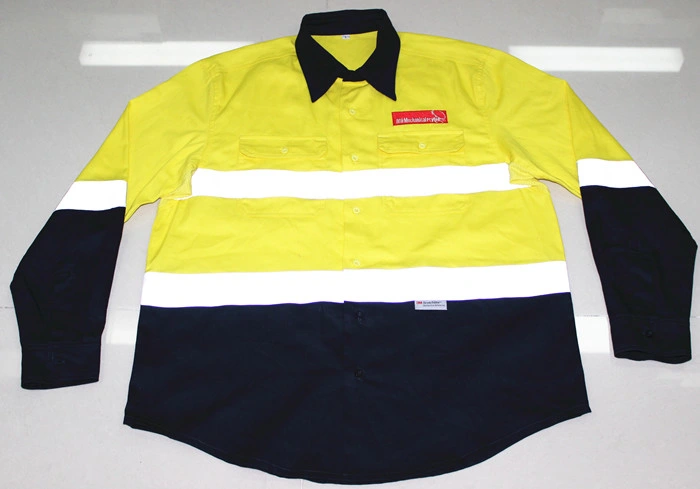 Hi Vis Cotton Drill Safety Reflective Workwear for Men