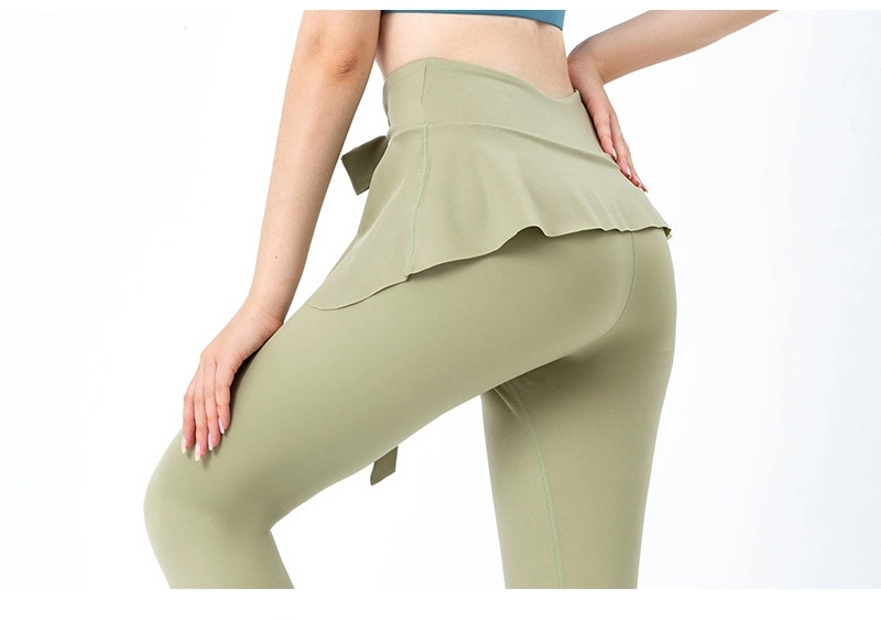 OEM Service Slim Fit High Waist Quick Dry Yoga Pants with Skirts for Women