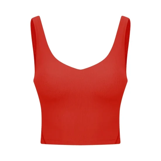 Großhandel mit Kleidung, gerippte Crop-Weste für Damen, herausnehmbare, gepolsterte Yoga-Tanktops, ärmellose Fitness-Workout-Sport-Lauf-Sport-BHs