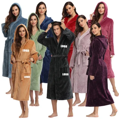 Winter-Lounge-Wear-Robe für Damen aus Samt-Flanell-Nachthemd